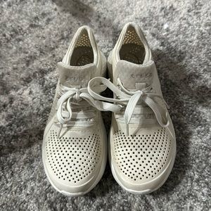 CROCS women’s Literide sneakers. Size 5. Cream with a white sole.